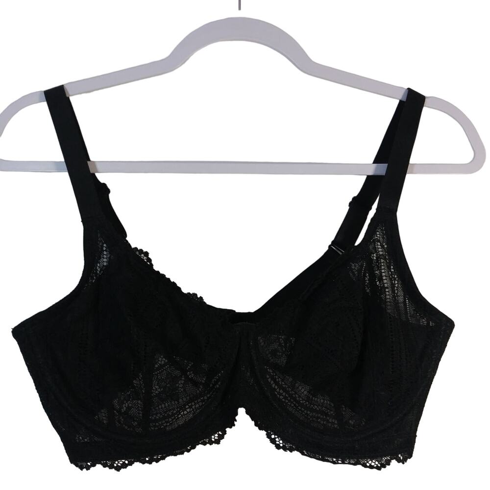 HSIA Black Lace Unlined Underwire Bra Size 3